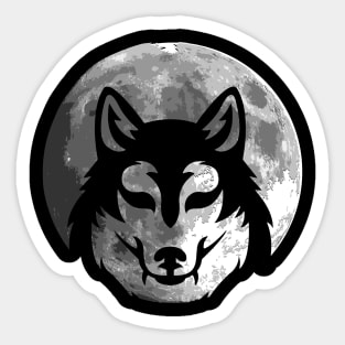 Wolf Silhouette on the moon gift for women and men Sticker